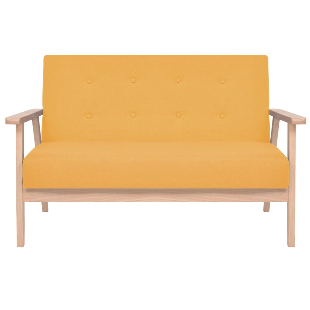 2-Seater Sofa Fabric Yellow