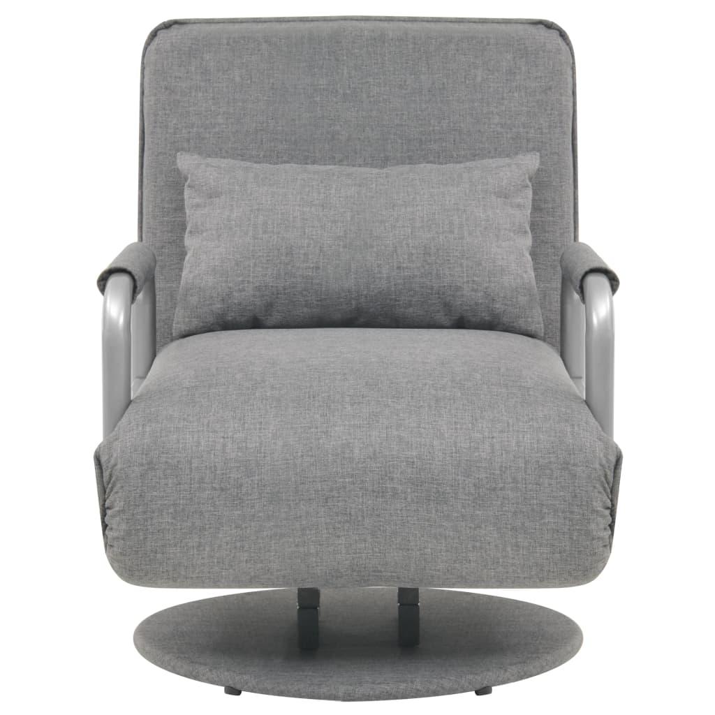 Swivel Chair and Sofa Bed Light Grey Fabric