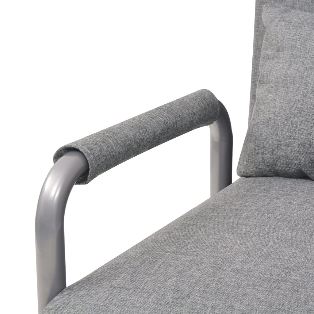 Swivel Chair and Sofa Bed Light Grey Fabric