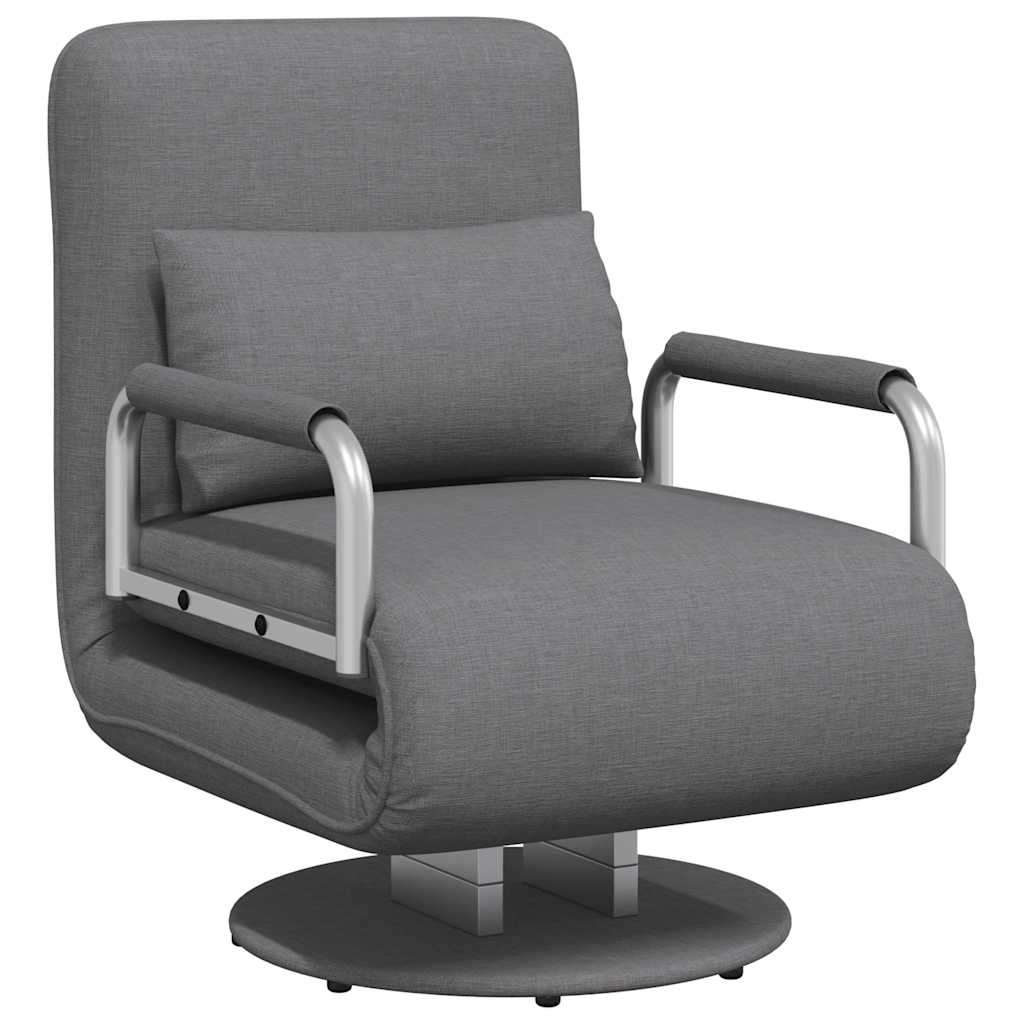 Swivel Chair and Sofa Bed Dark Grey Fabric