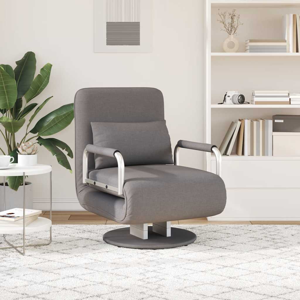 Swivel Chair and Sofa Bed Dark Grey Fabric