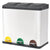 Recycling Pedal Bin Garbage Trash Bin Stainless Steel 54 L