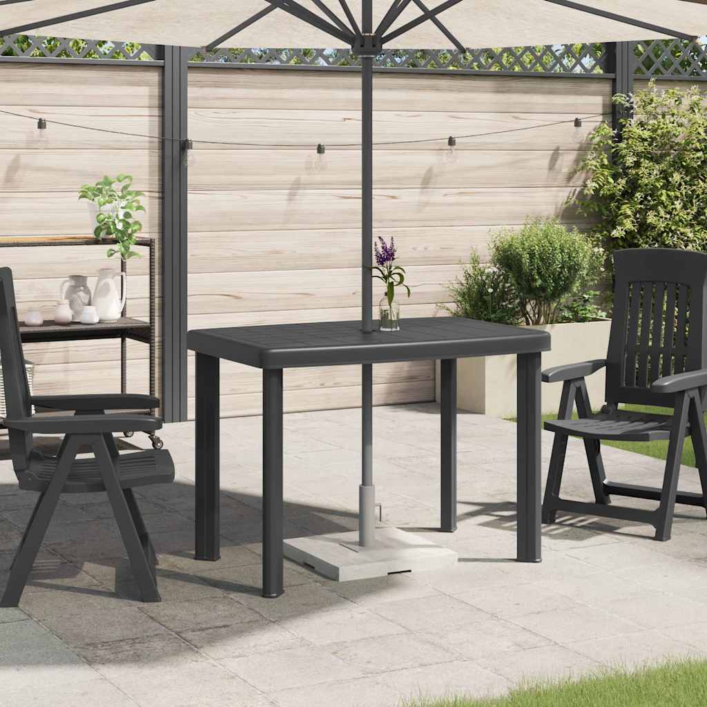 Garden Table Anthracite 101x68x72 cm Plastic