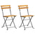Folding Garden Chairs 2 pcs Steel and Solid Acacia Wood