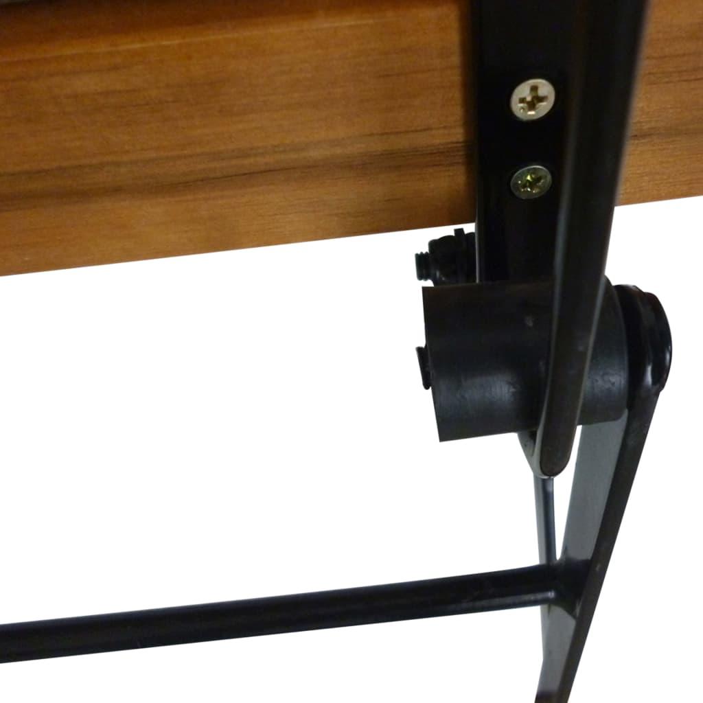 Folding Garden Chairs 2 pcs Steel and Solid Acacia Wood