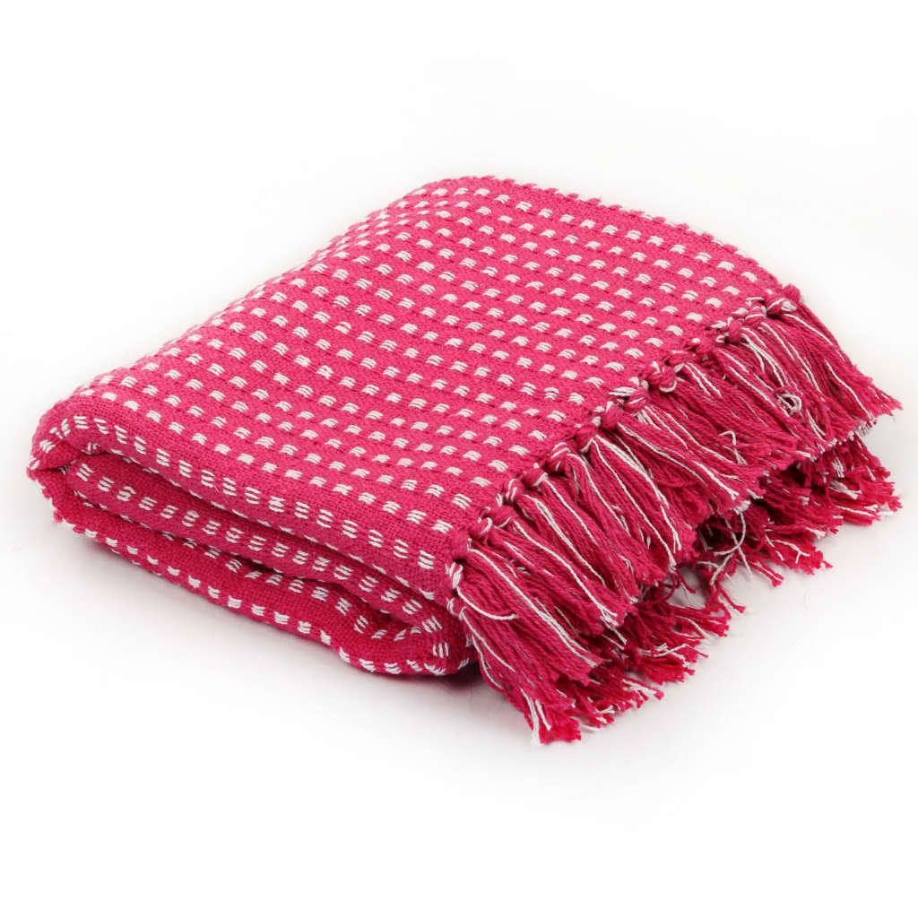 Throw Cotton Squares 220x250 cm Pink