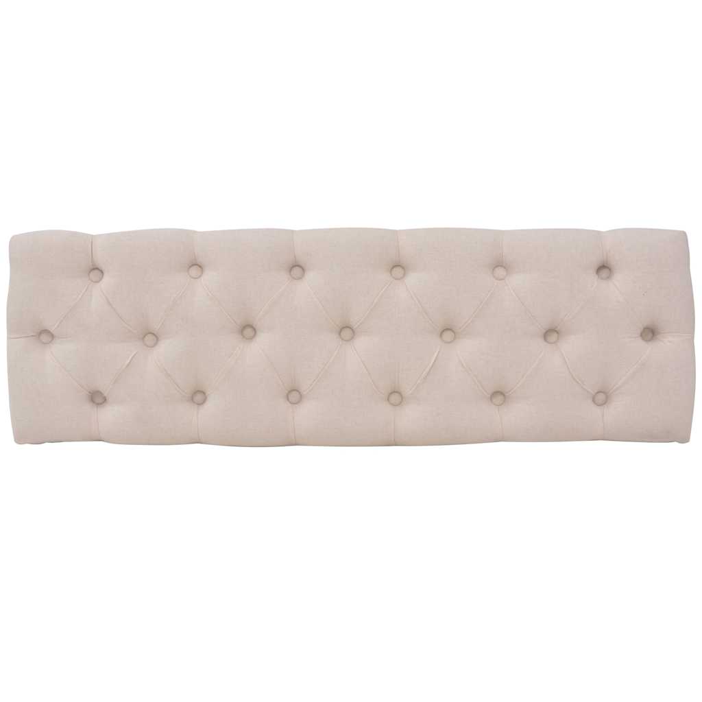 Bench Linen Solid Wood 110x38x48 cm Cream White