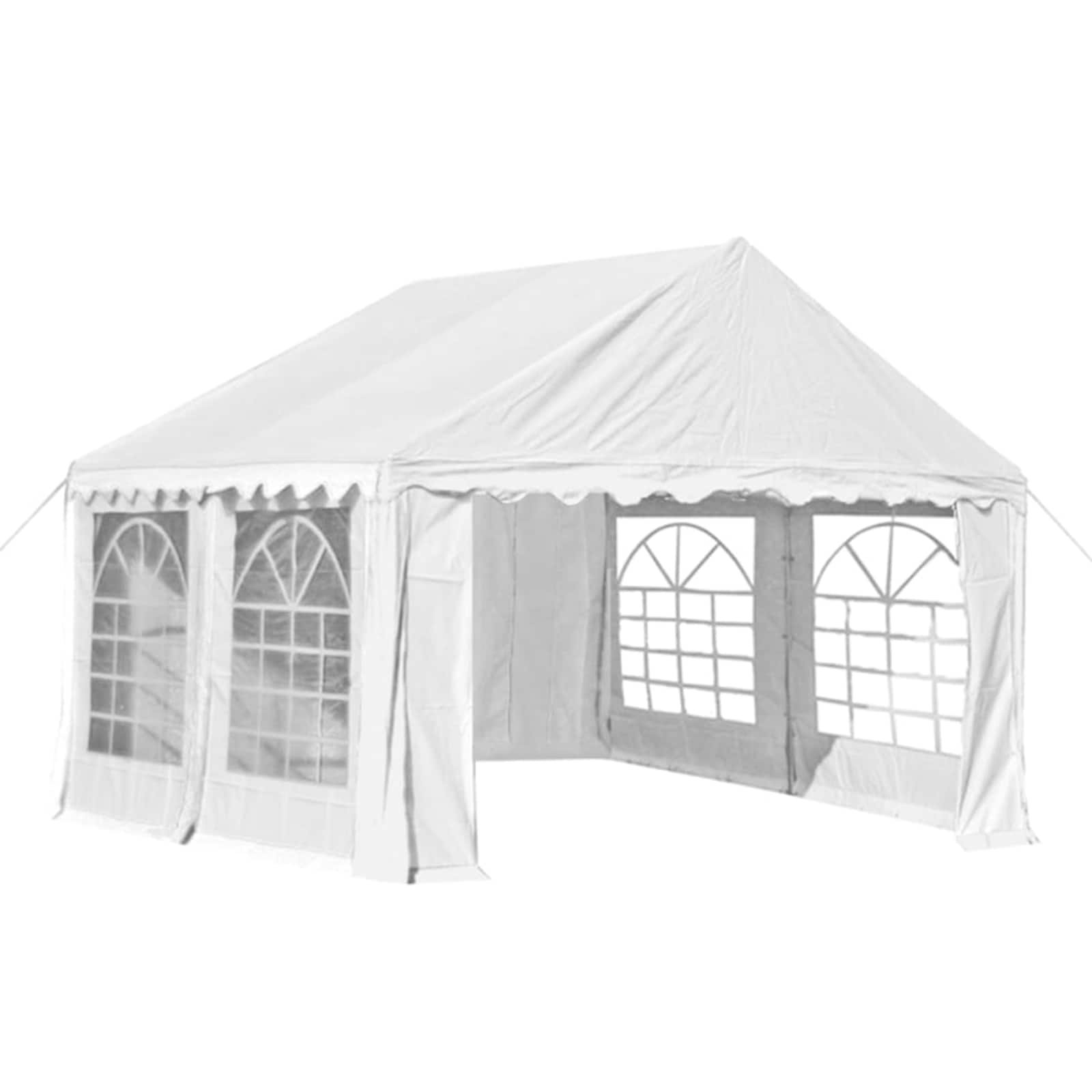 Party Tent White 400 x 300 x 282 cm PVC and galvanised steel