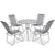 6 Piece Outdoor Dining Set Steel and Textilene Grey