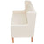 2-Seater Sofa Fabric Cream White