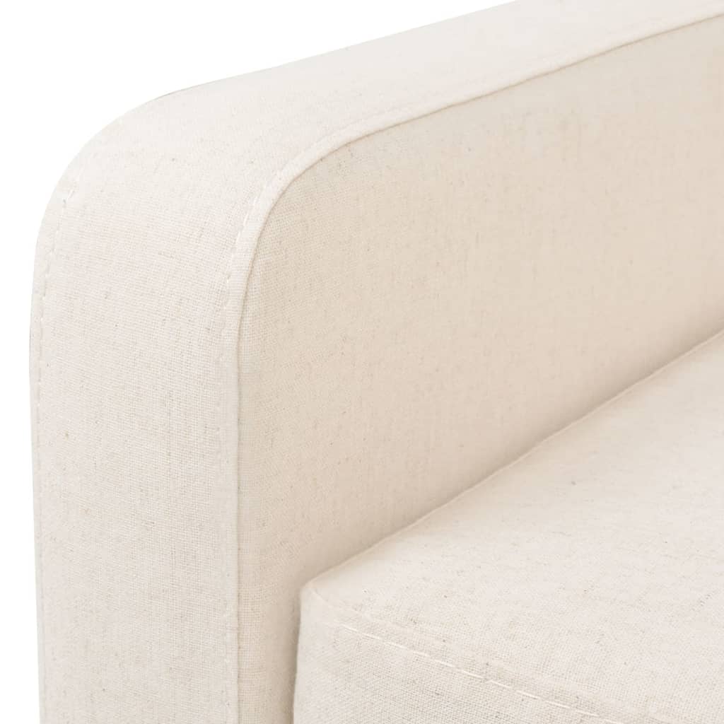 2-Seater Sofa Fabric Cream White