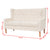 2-Seater Sofa Fabric Cream White