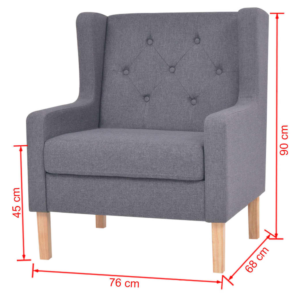 Armchair Grey Fabric
