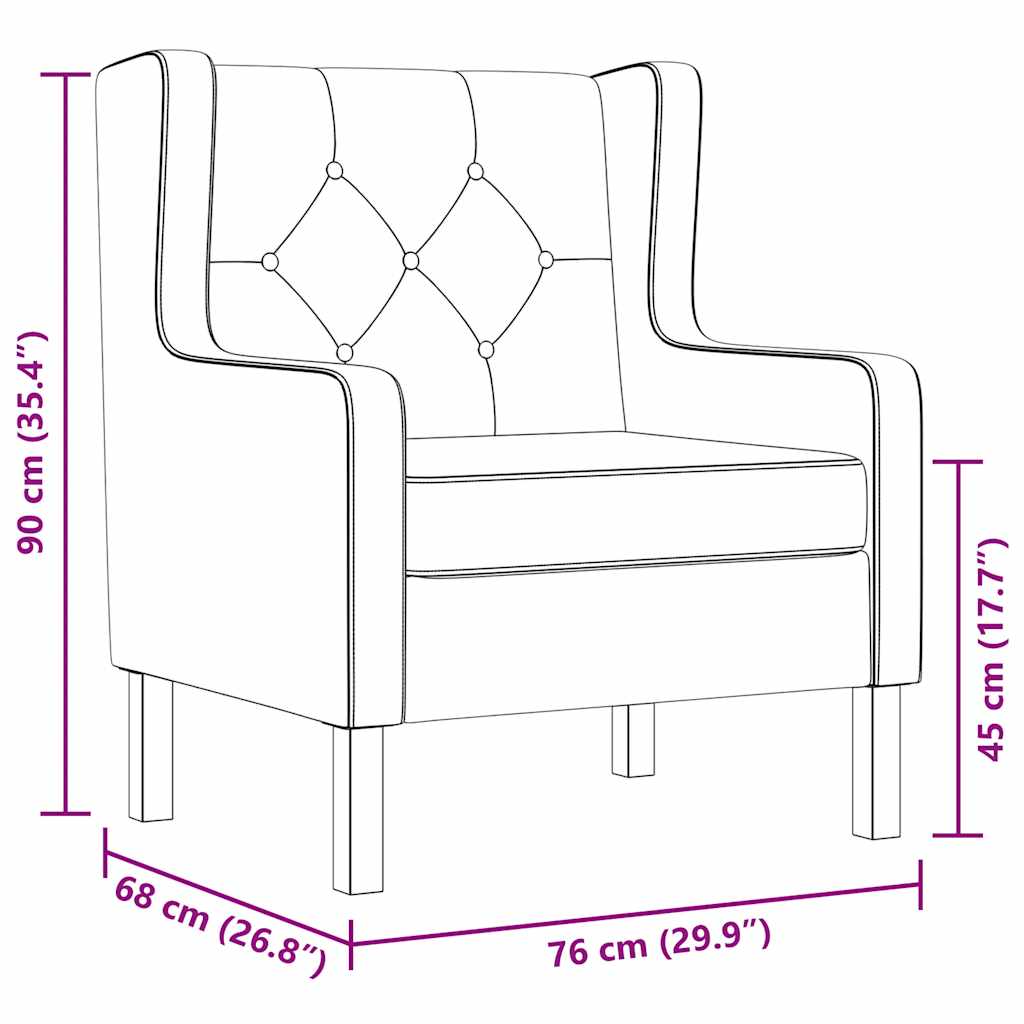 Armchair Grey Fabric
