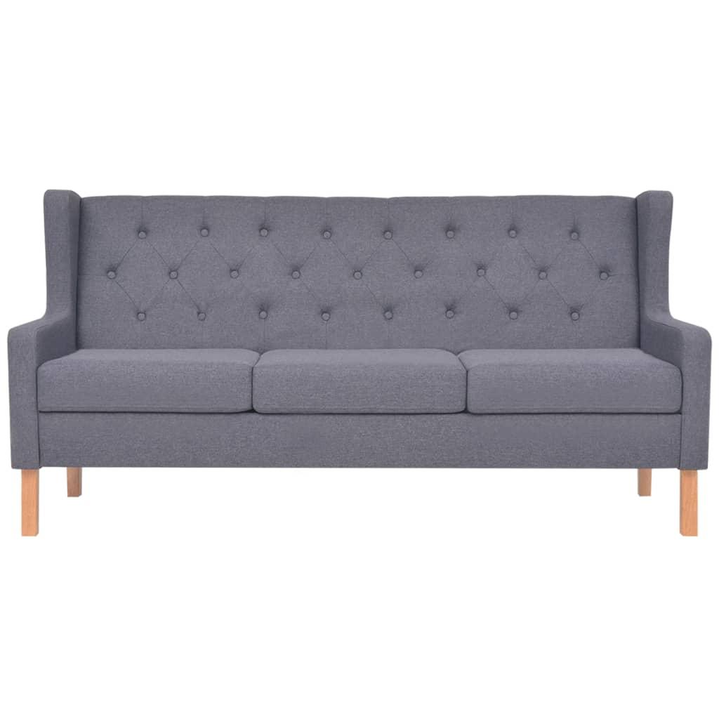 3-Seater Sofa Fabric Grey