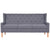 3-Seater Sofa Fabric Grey