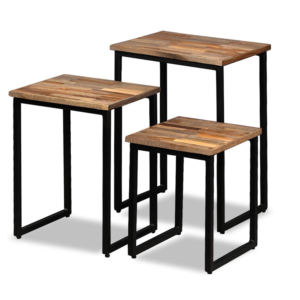 3 Piece Nesting Coffee Table Set Solid Reclaimed Teak
