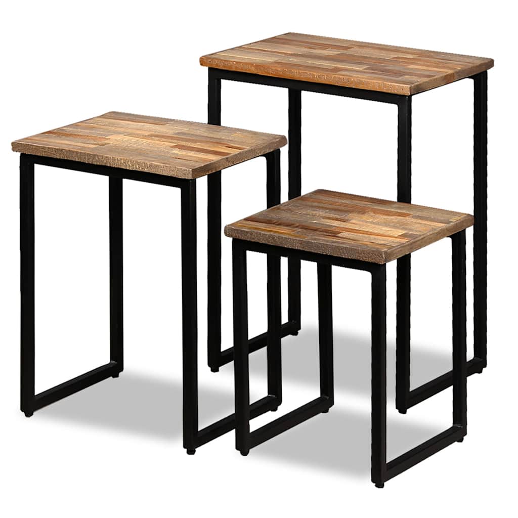 3 Piece Nesting Coffee Table Set Solid Reclaimed Teak