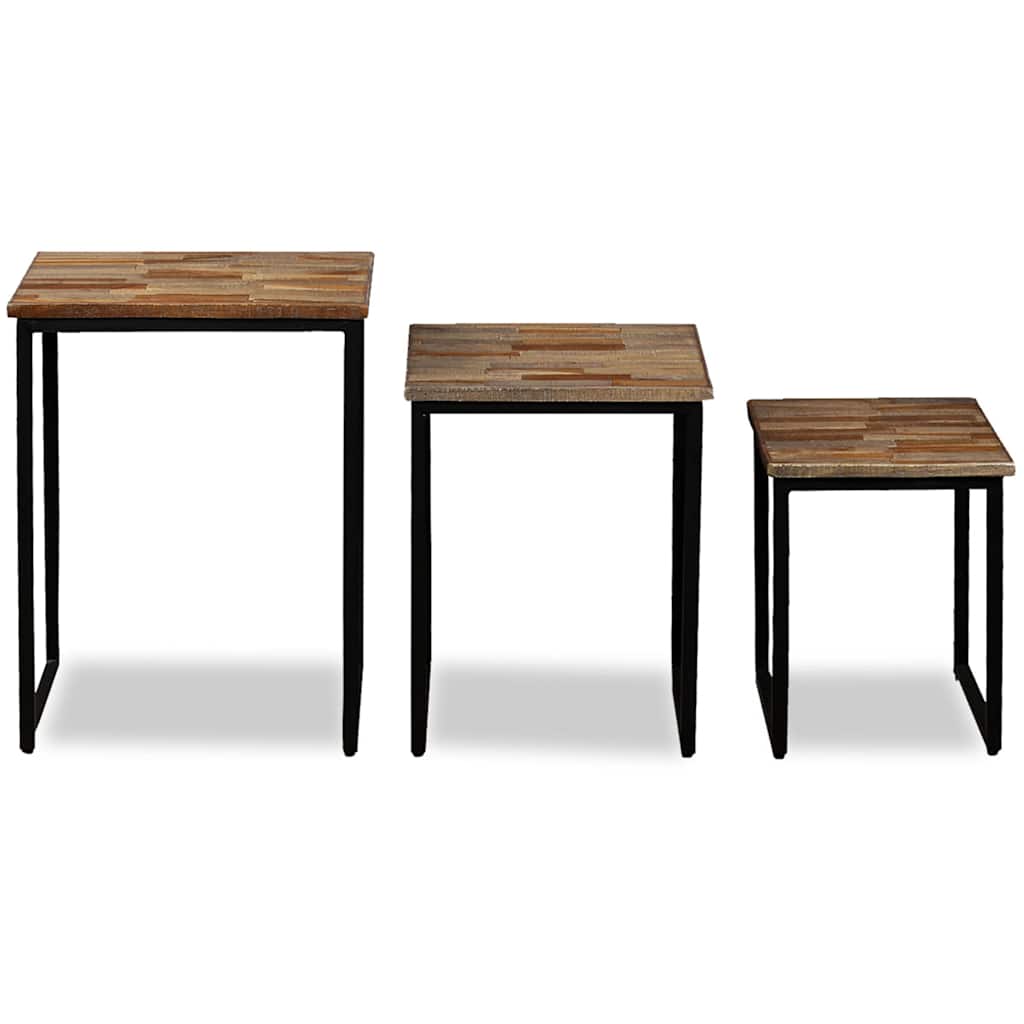 3 Piece Nesting Coffee Table Set Solid Reclaimed Teak