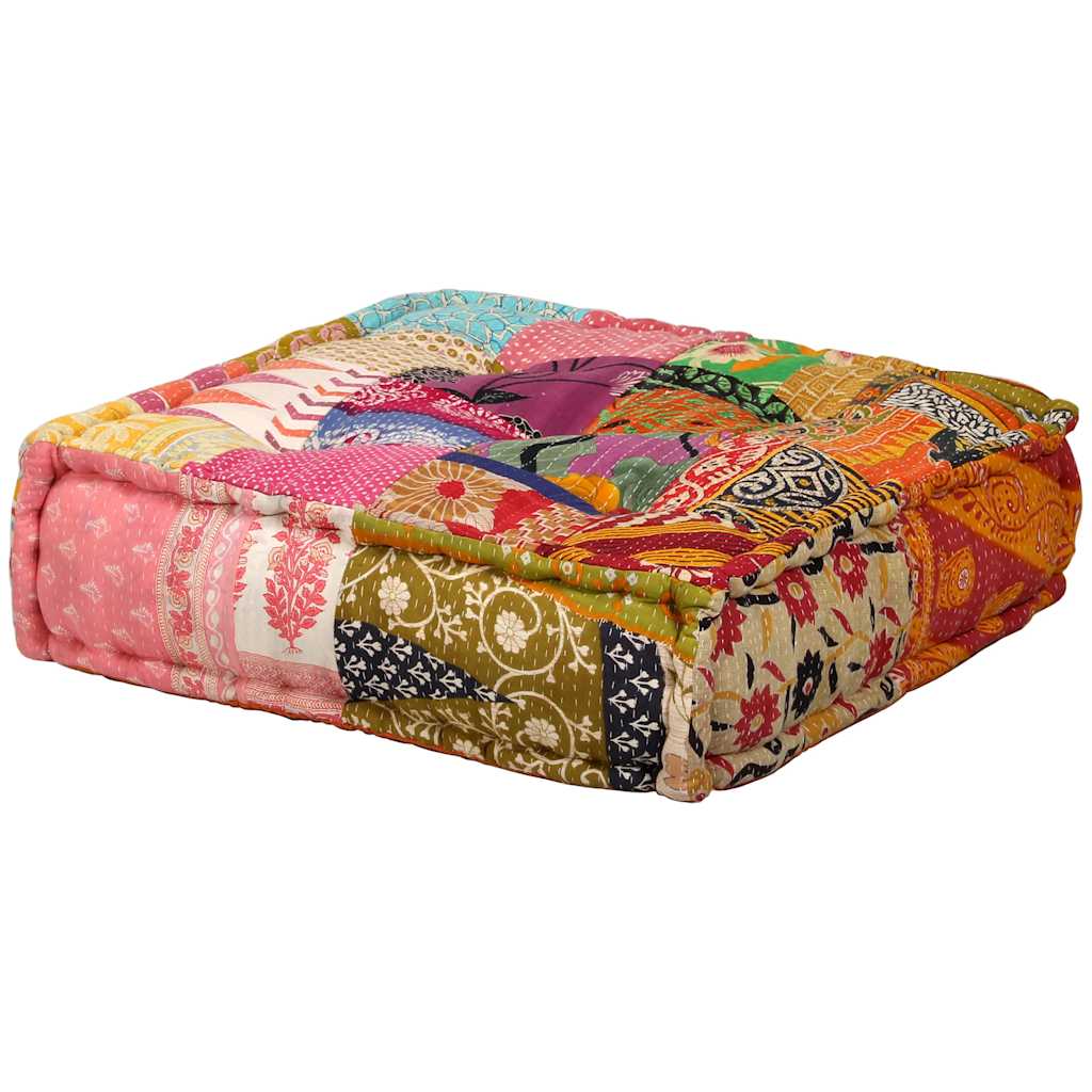 2-Seater Modular Pouffe Patchwork Fabric