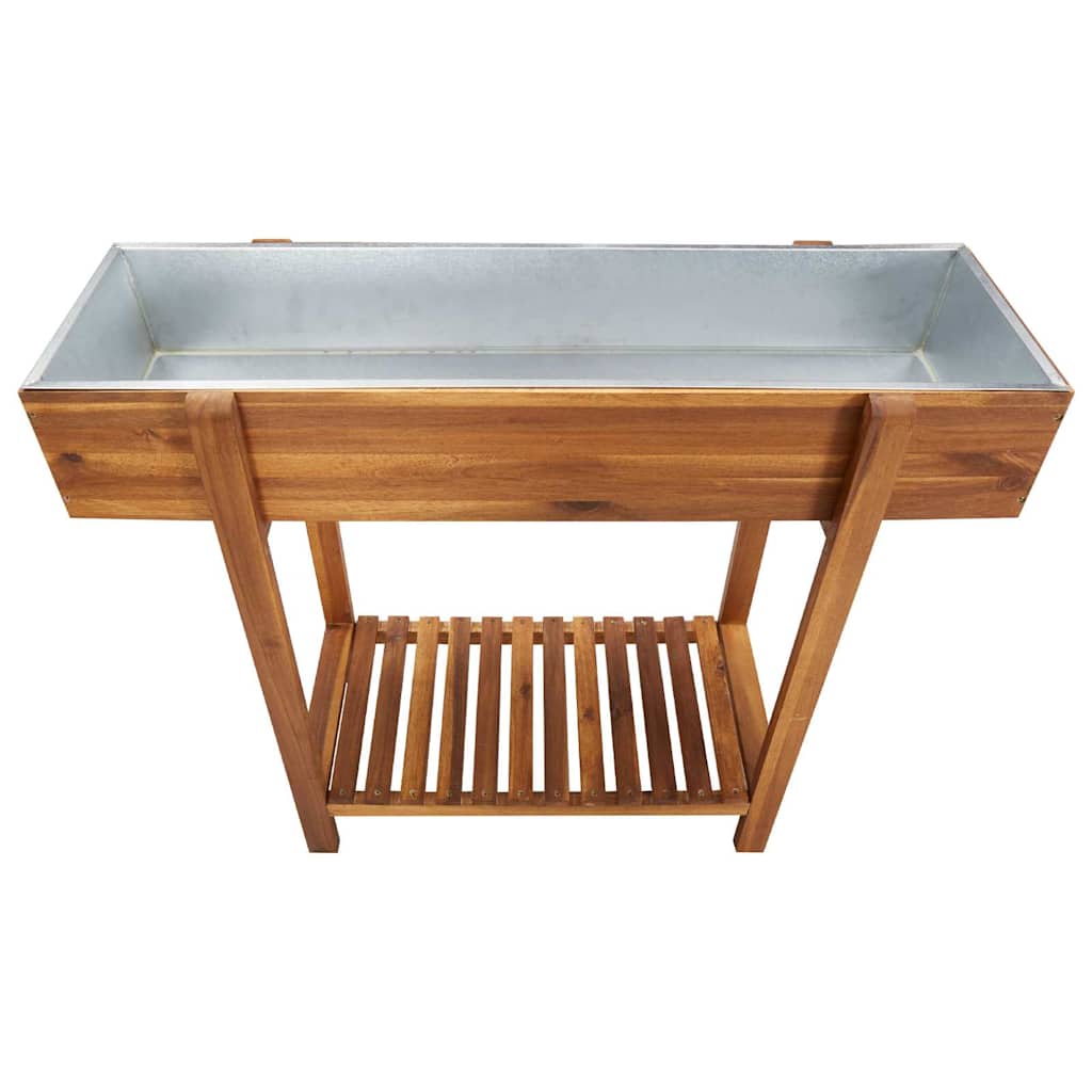 Raised Garden Raised Bed Solid Acacia Wood and Zinc