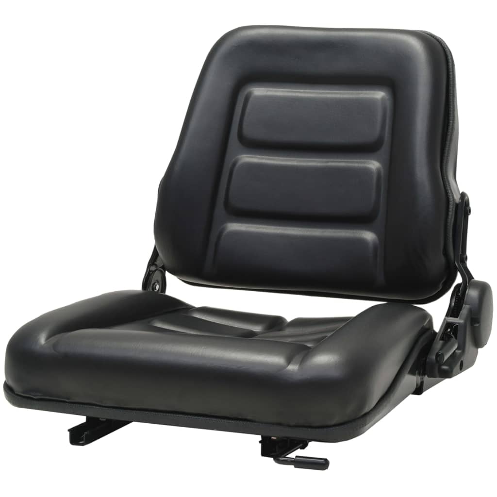 Forklift &amp; Tractor Seat with Adjustable Backrest Black