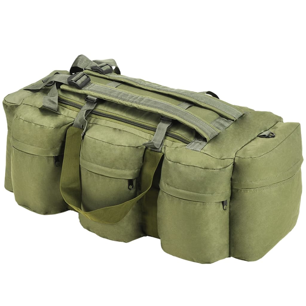 3-in-1 Army-Style Duffel Bag 90 L Olive Green