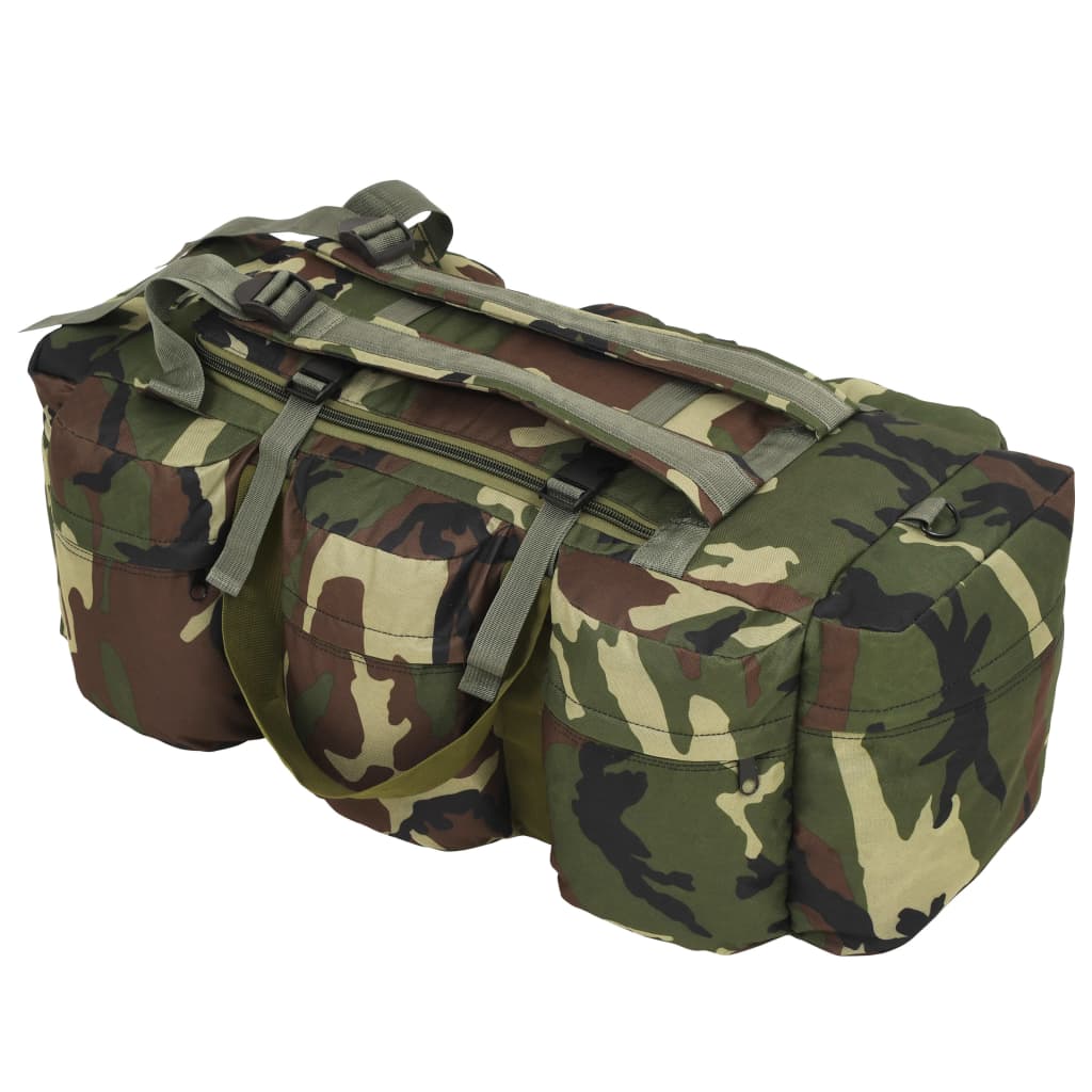 3-in-1 Army-Style Duffel Bag 90 L Camouflage