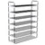 Shoe Rack with 7 Shelves Metal and Plastic Black