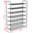 Shoe Rack with 7 Shelves Metal and Plastic Black