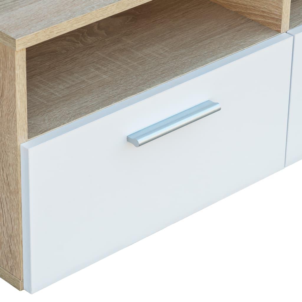 TV Cabinet Engineered Wood 95x35x36 cm Oak and White