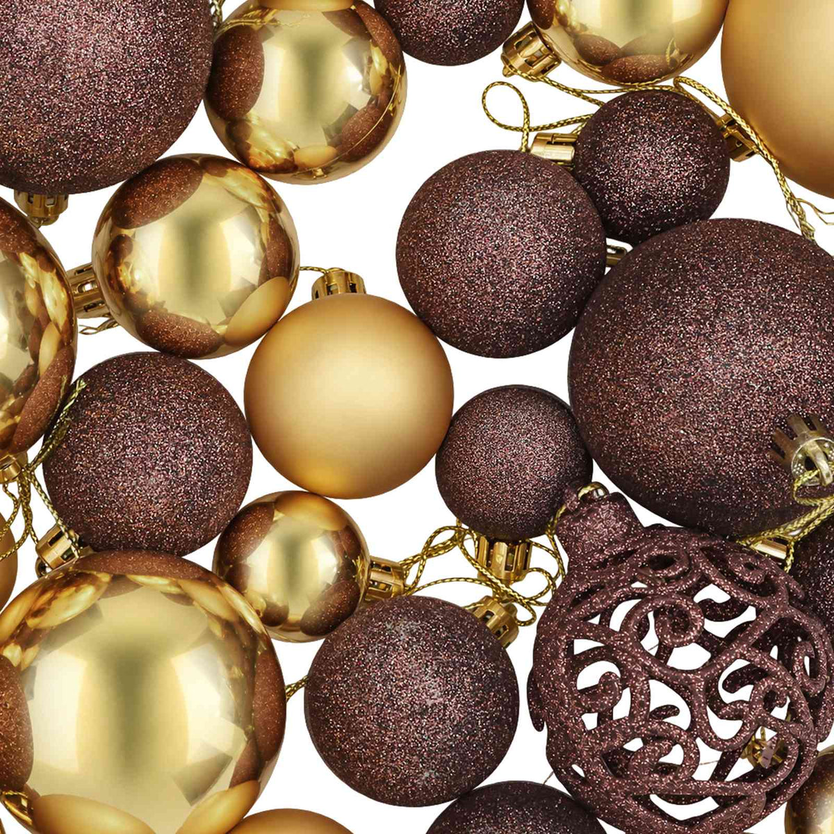 100 Piece Christmas Ball Set 3/4/6 cm Brown/Bronze/Gold
