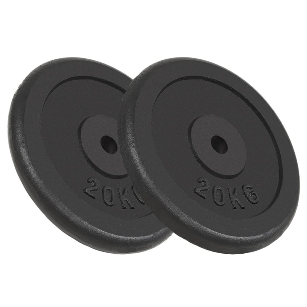 Weight Plates 2 pcs 2x20 kg Cast Iron