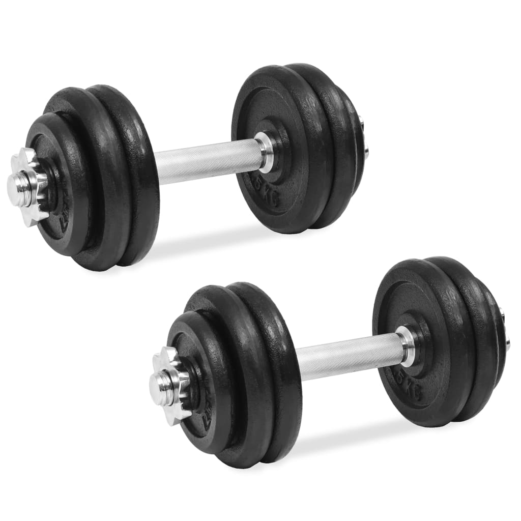 18 Piece Dumbbell Set 30 kg Cast Iron