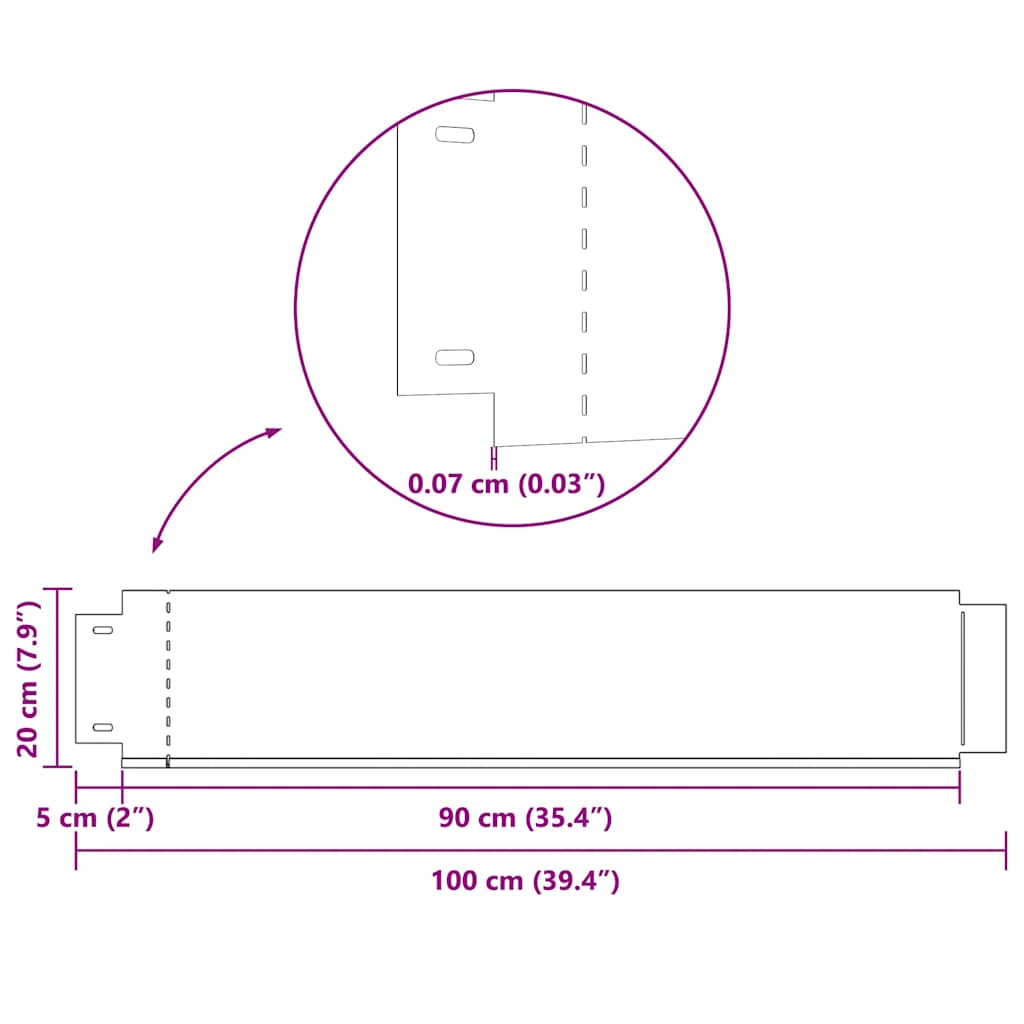 Lawn Fence 10 pcs Galvanised Steel 100x20 cm