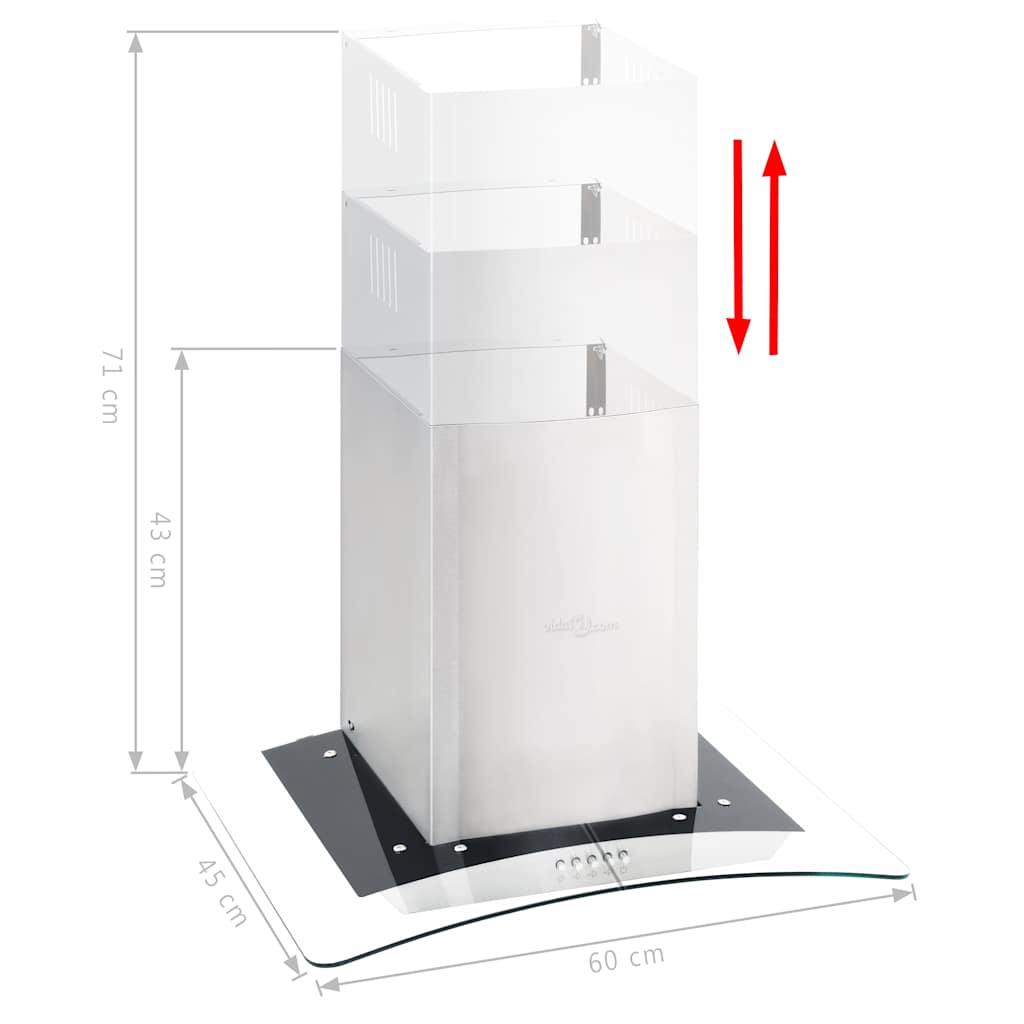 Wall Mounted Range Hood 60 cm Stainless Steel 756 m³/h LED