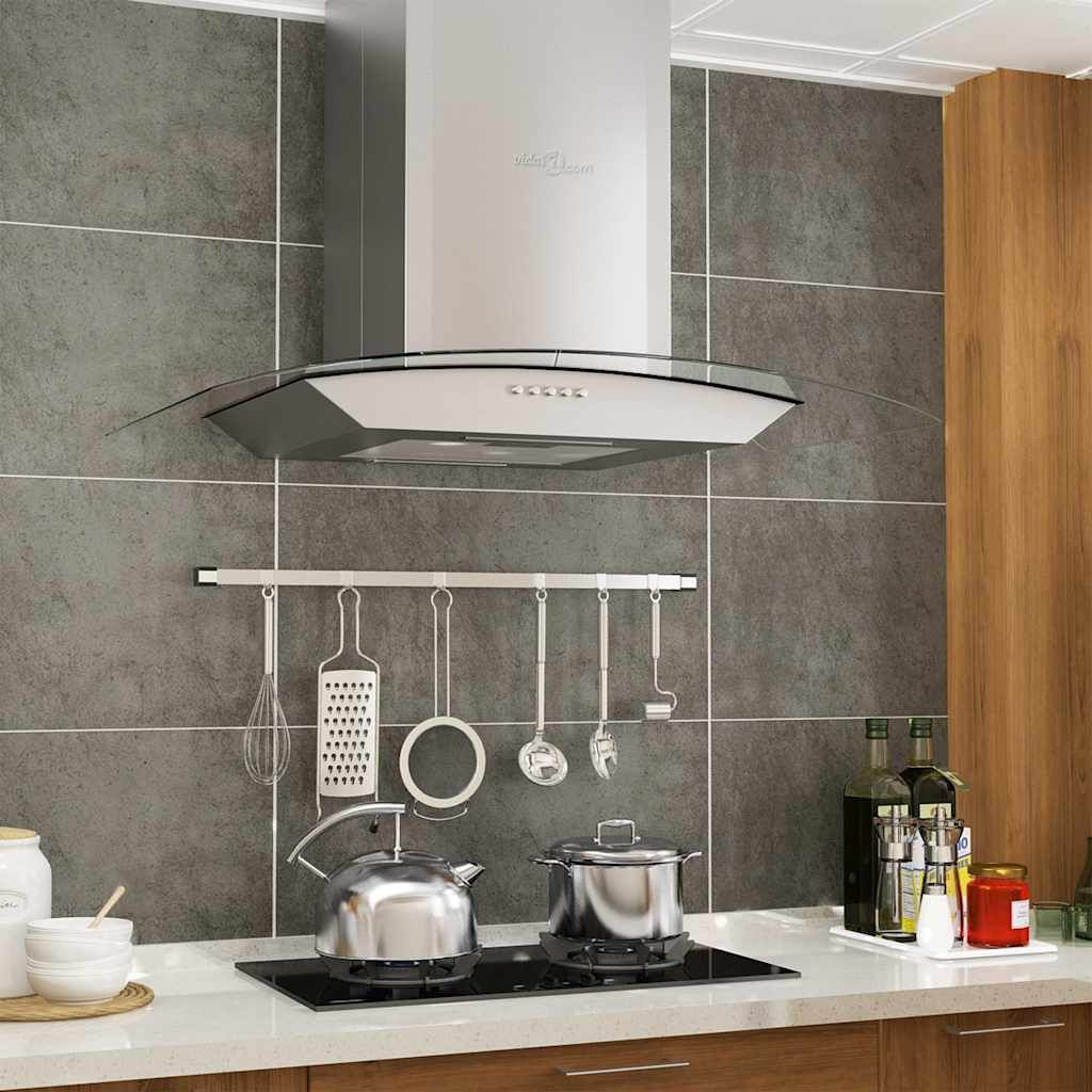 Wall Mounted Range Hood 60 cm Stainless Steel 756 m³/h LED