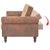 Convertible 2-Seater Sofa with Armrests Artificial Suede Brown