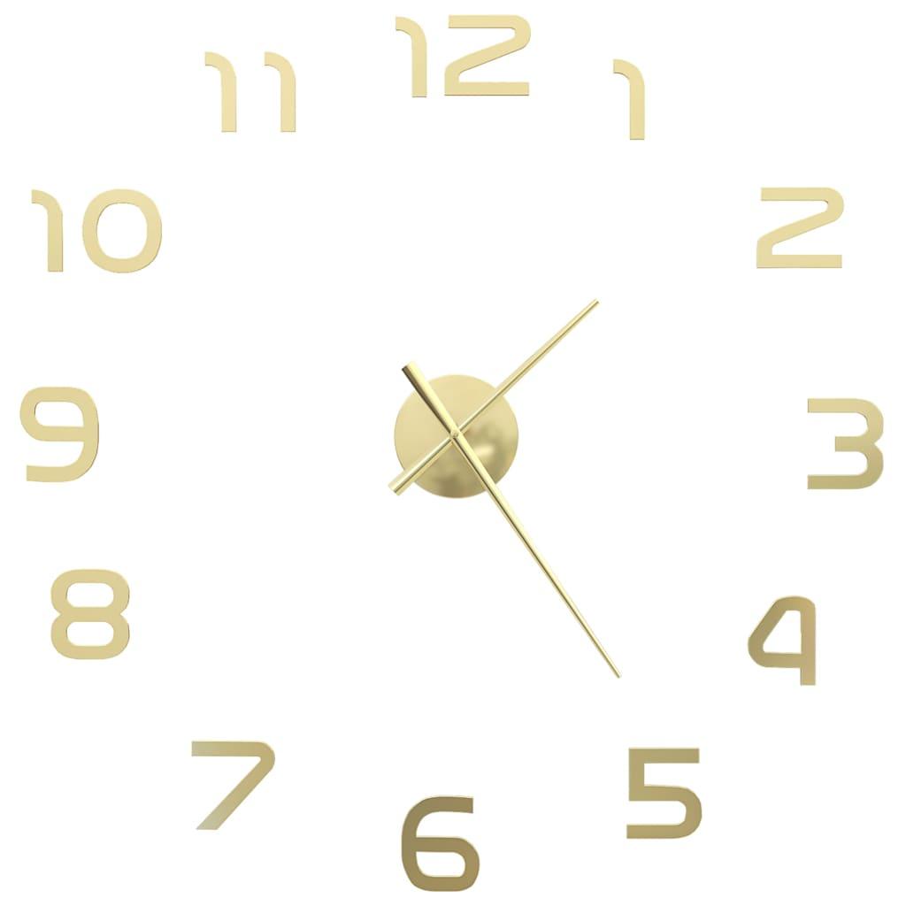 3D Wall Clock Modern Design 100 cm XXL Gold