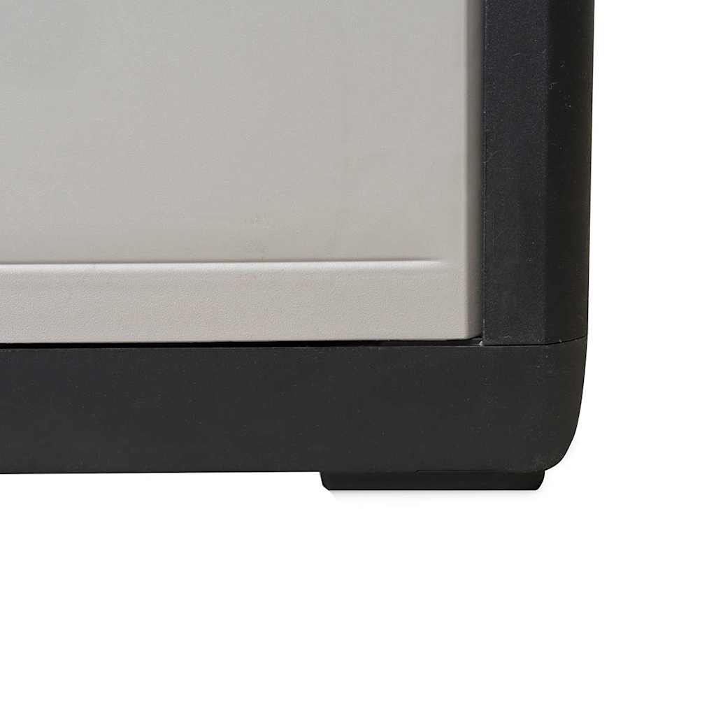 Garden Storage Cabinet with 3 Shelves Black and Grey