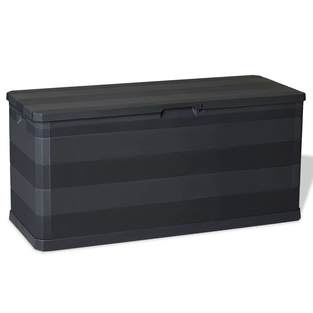 Garden Storage Box Black 117x45x56 cm