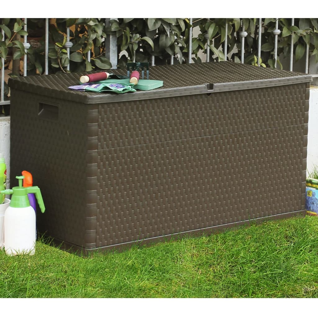 Garden Storage Box Brown 120x56x63 cm PP Rattan