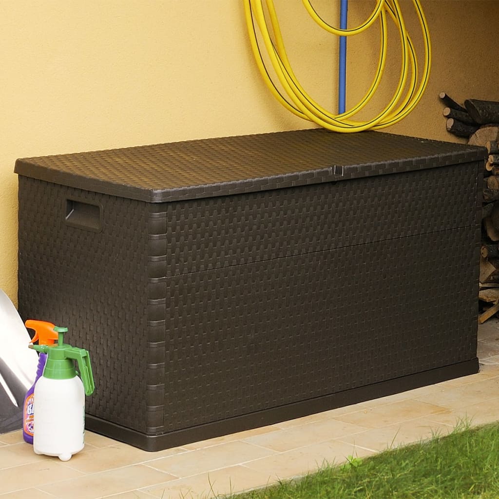 Garden Storage Box Brown 120x56x63 cm PP Rattan