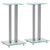 Speaker Stands 2 pcs Tempered Glass 2 Pillars Design Silver