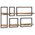 Wall Shelf Set 5 Pieces Solid Acacia Wood and Steel