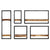 Wall Shelf Set 5 Pieces Solid Acacia Wood and Steel