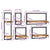 Wall Shelf Set 5 Pieces Solid Acacia Wood and Steel