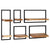 Wall Shelf Set 5 Pieces Solid Acacia Wood and Steel
