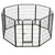 Dog Playpen 8 Panels Steel 80x100 cm Black