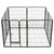 Dog Playpen 8 Panels Steel 80x100 cm Black